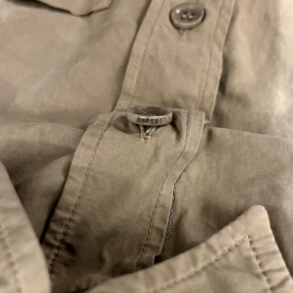 EUC Aspesi Sand Utility Shirt Jacket Sabbia Sz XL Cotton Workwear Overshirt Tan - Picture 16 of 16